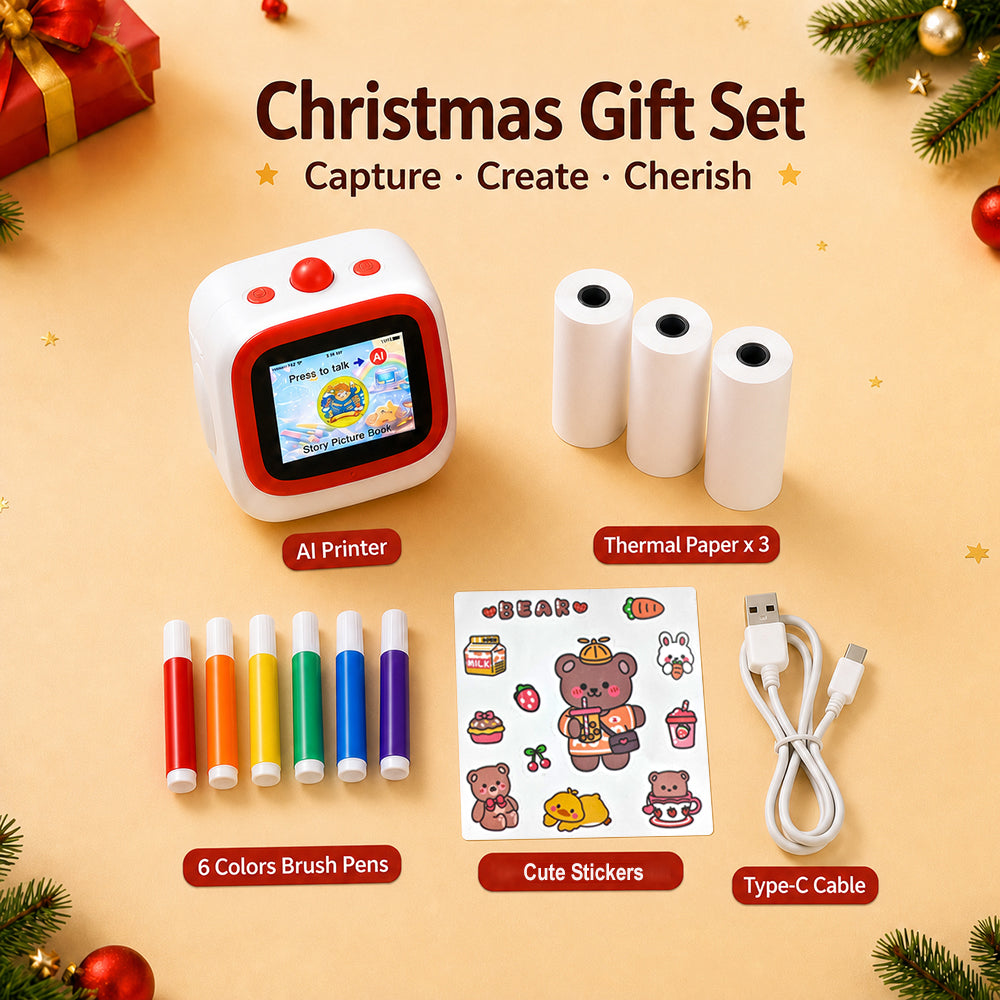 AI Kids Portable Printer – 2.4" Screen, Educational Creative Gift