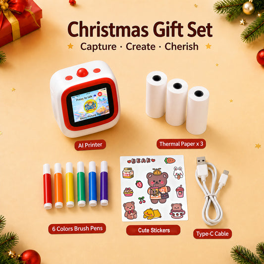 AI Kids Portable Printer – 2.4" Screen, Educational Creative Gift